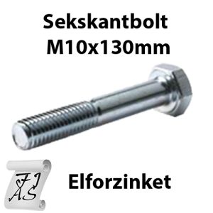 FZB Sekskantbolt M10x130mm Delgjenget