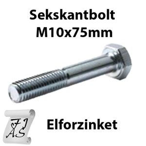 FZB Sekskantbolt M10x75mm Delgjenget