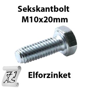 Sekskantbolt M10x20mm FZB ISO4017